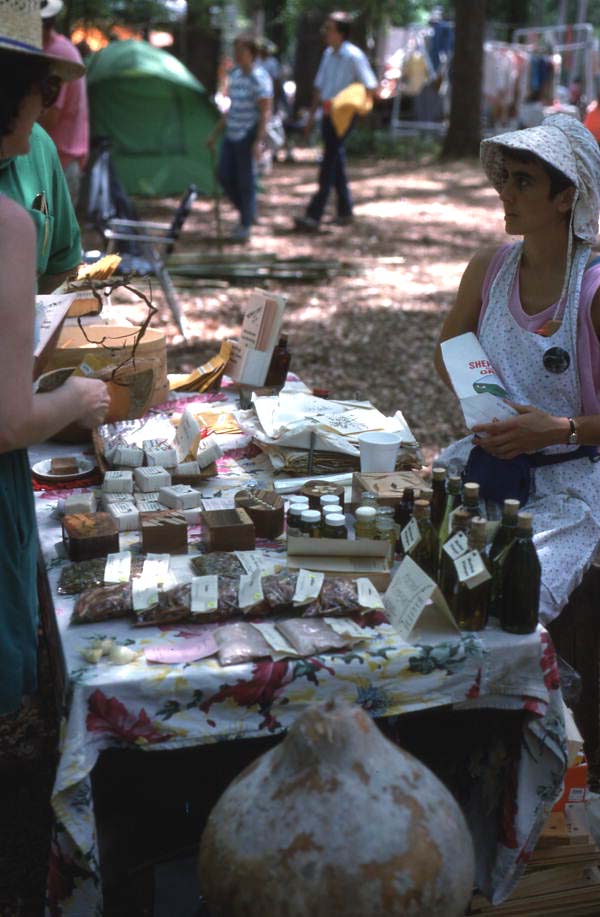 Woman displaying herbs at the Florida Folk Festival - White Springs, Florida