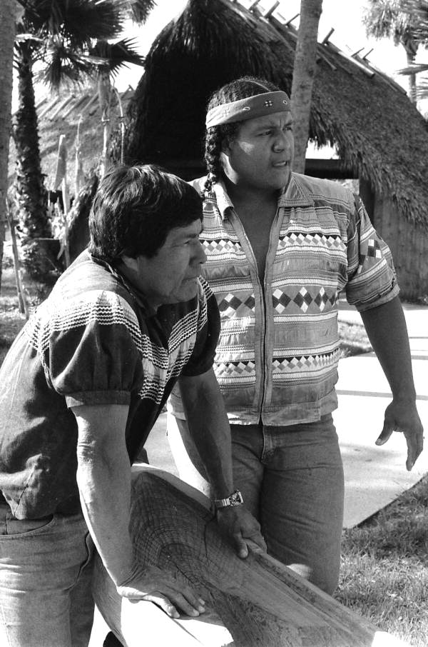 Bobby Henry (L) and Danny Wilcox with a dugout canoe- Tampa, Florida