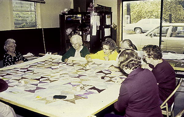 Women quilting
