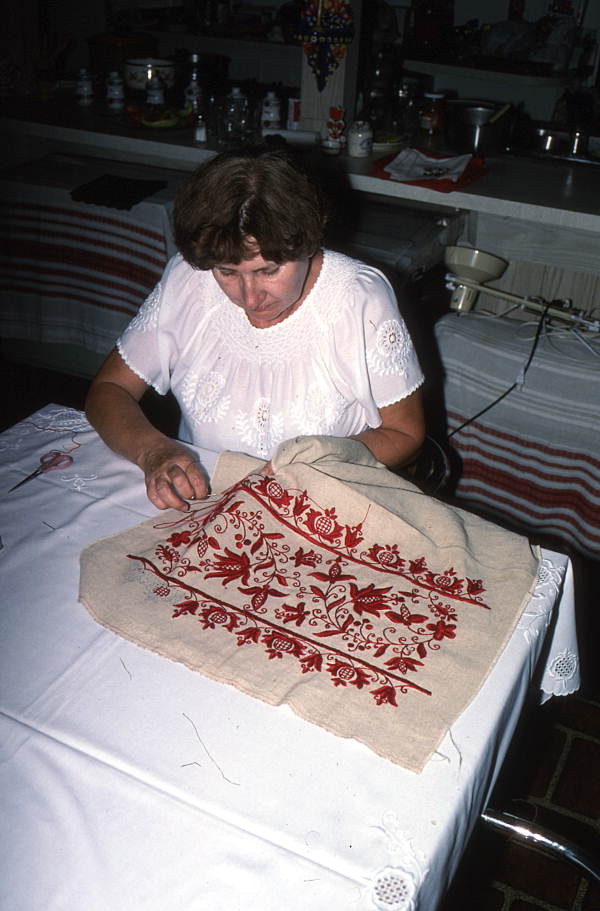 Margaret Horvath making Hungarian embroidery- Port Orange, Florida