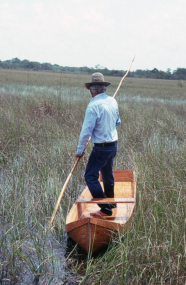 Glen Simmons navigating his way through the "River of Grass" on his glades skiff- Florida City, Florida.