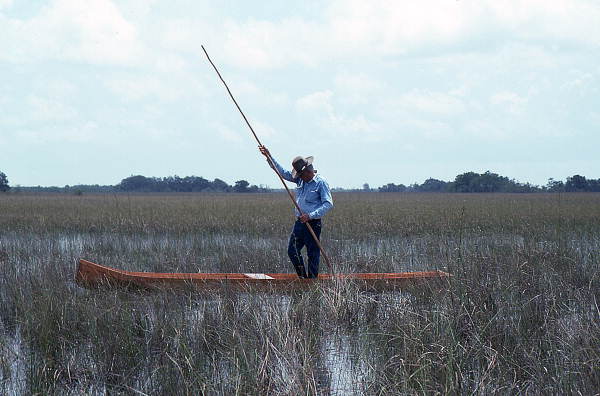 Glen Simmons navigating his way through the "River of Grass" on his glades skiff- Florida City, Florida.
