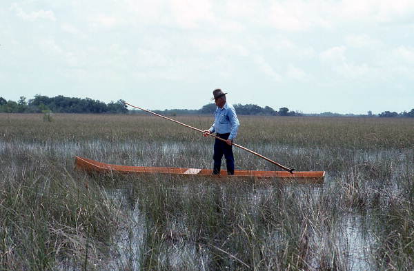 Glen Simmons navigating his way through the "River of Grass" on his glades skiff- Florida City, Florida.