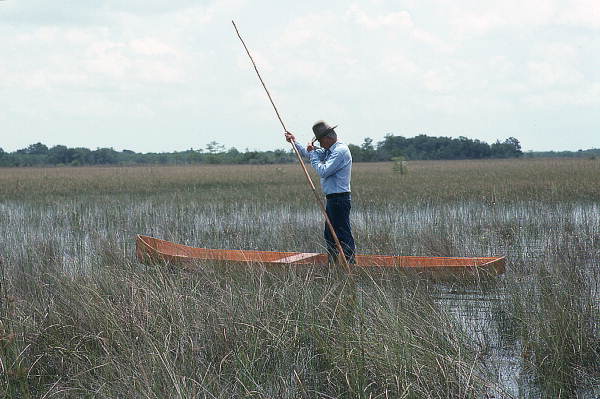 Glen Simmons navigating his way through the "River of Grass" on his glades skiff- Florida City, Florida.