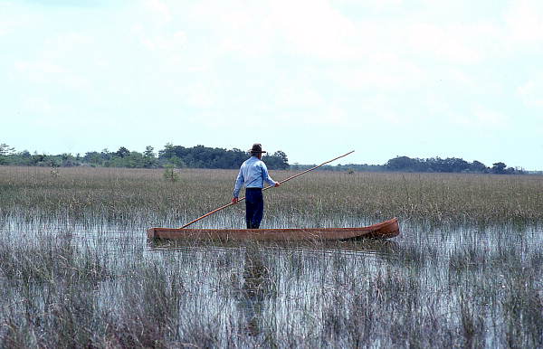 Glen Simmons navigating his way through the "River of Grass" on his glades skiff- Florida City, Florida.