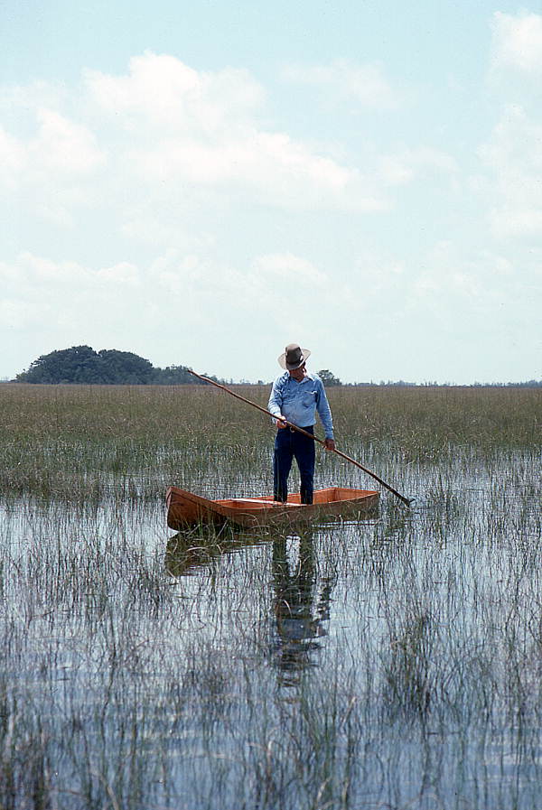 Glen Simmons navigating his way through the "River of Grass" on his glades skiff- Florida City, Florida.