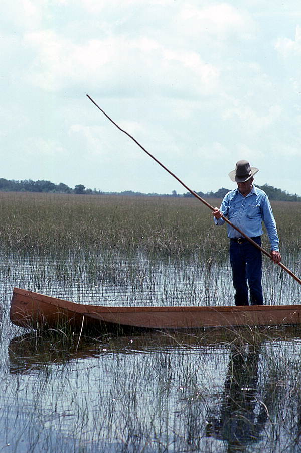 Glen Simmons navigating his way through the "River of Grass" on his glades skiff- Florida City, Florida.