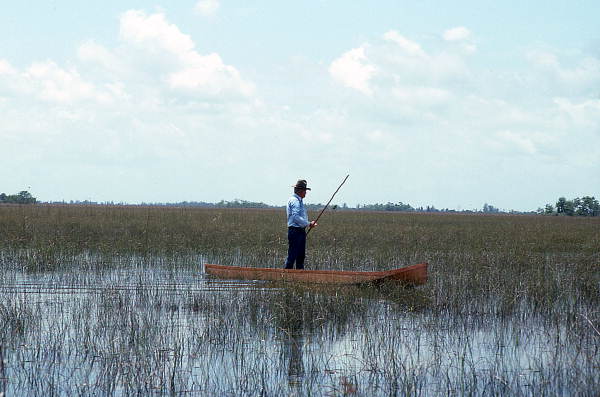 Glen Simmons navigating his way through the "River of Grass" on his glades skiff- Florida City, Florida.