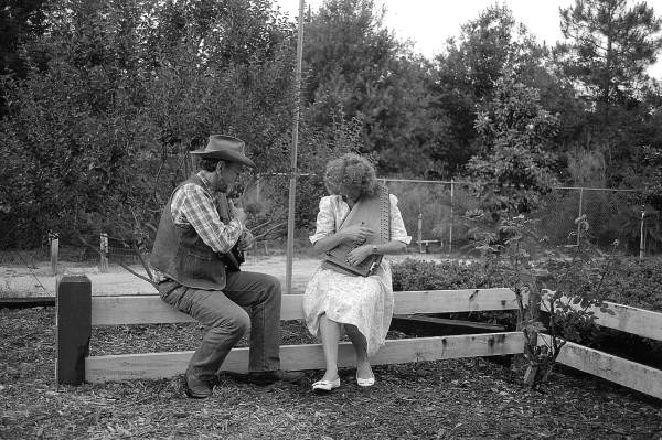 Autoharp player Charley Groth with apprentice Cheryl Belanger- Tampa, Florida.