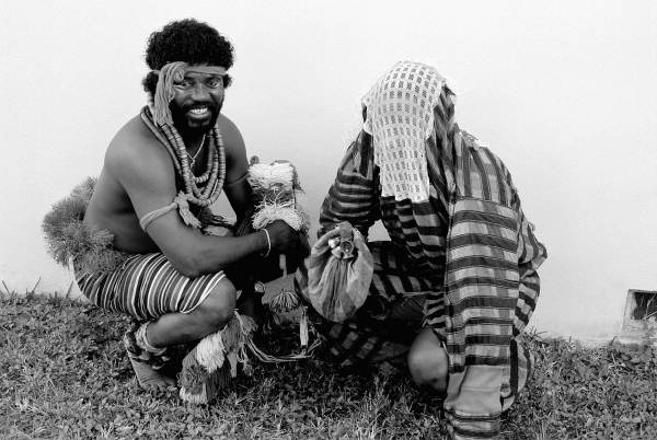 Nigerian acrobatic dancers Augustine (l) and Felix Omeben - North Miami, Florida.