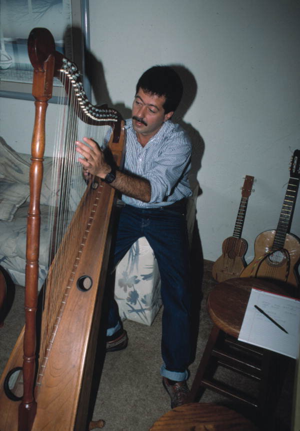 Jose Palmi playing harp