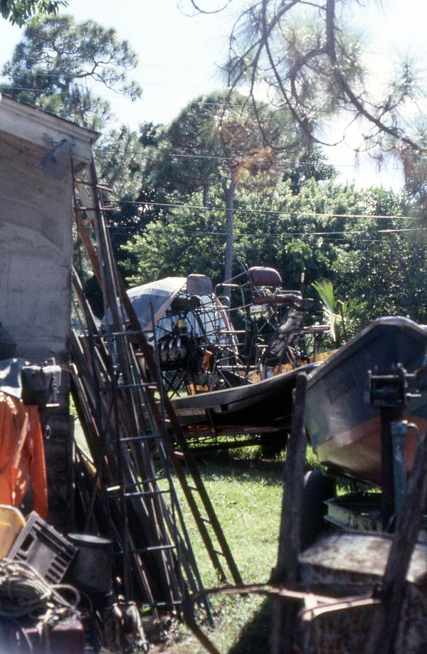 Frog hunter Norman Padgett's airboat - West Palm Beach, Florida