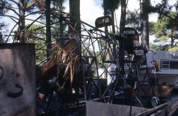 Frog hunter Norman Padgett's airboat - West Palm Beach, Florida