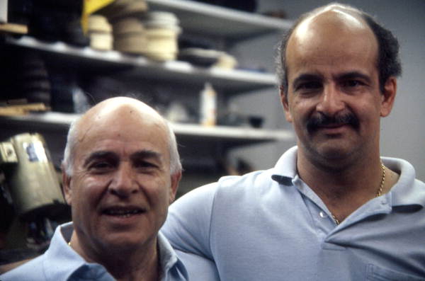 Shoe repairmen Santo and Tony Mongoli - Lantana, Florida.