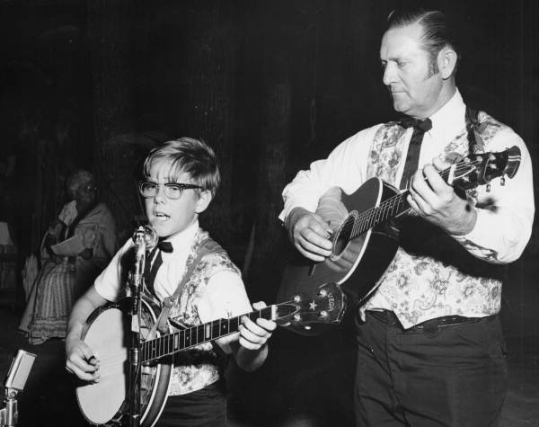 Grady, right, and Chris Thompson of The Good Guys performing at the 1971 Florida Folk Festival - White Springs, Florida