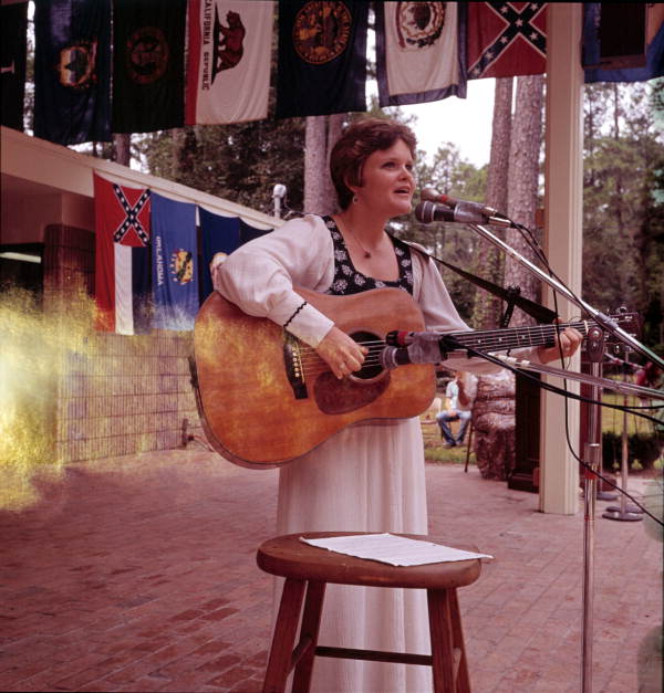 Betsy Wiggins Bouwhuizen of Tampa performing at the 1976 Florida Folk Festival - White Springs, Florida