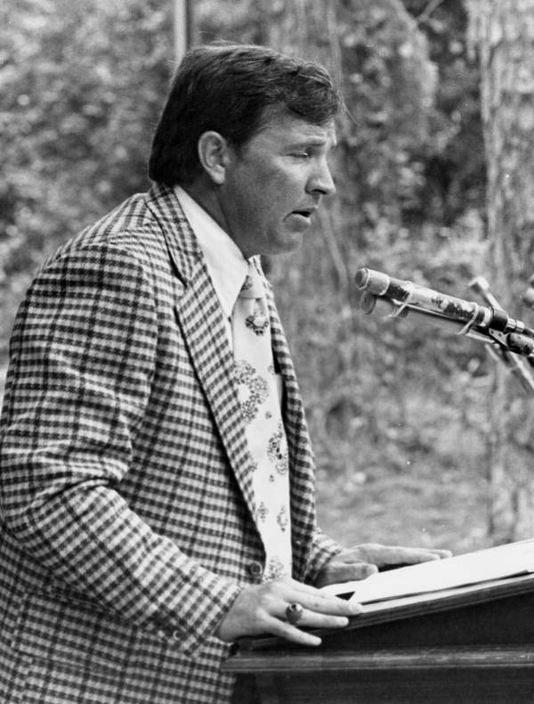 The Honorable Sherill "Pete" Skinner of Lake City at the 1975 dedication of the Stephen Foster State Folk Culture Center amphitheater - White Springs, Florida