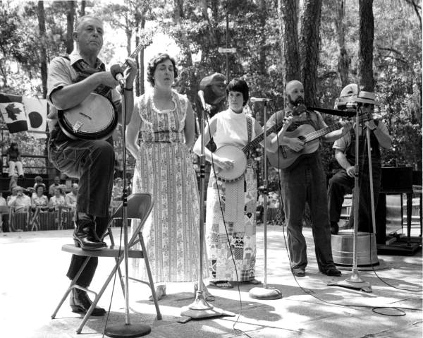 Doc Flemming, left, and friends performing at the 1974 Florida Folk Festival - White Springs, Florida