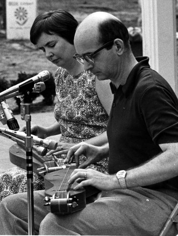 Ann and Howie Mitchell performing at the 1975 Florida Folk Festival - White Springs, Florida.