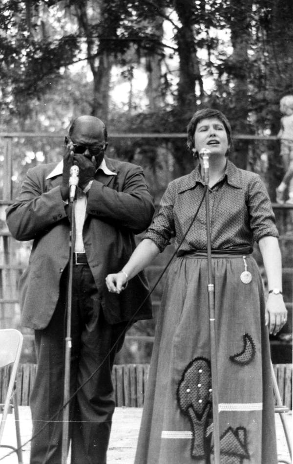 Barbara Muller of Lake Mary and Deacon Dan J. Smith of White Plains, NY performing at the 1975 Florida Folk Festival - White Springs, Florida.