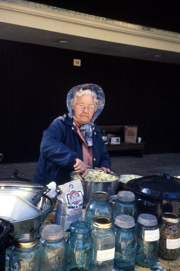 Marie Norris preparing food for canning - White Springs, Florida