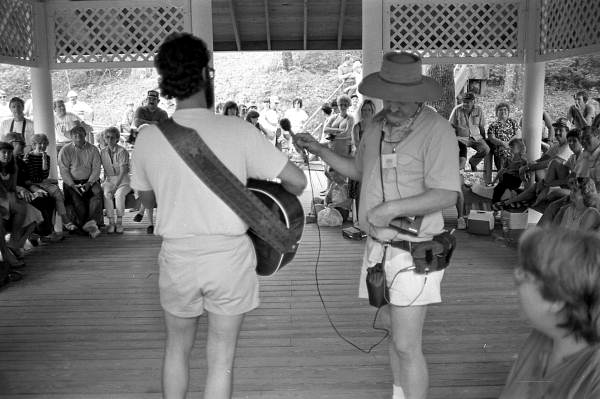 Martin Crutchfield's performance being recorded at the 1986 Florida Folk Festival - White Springs, Florida