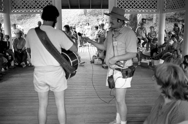 Martin Crutchfield's performance being recorded at the 1986 Florida Folk Festival - White Springs, Florida