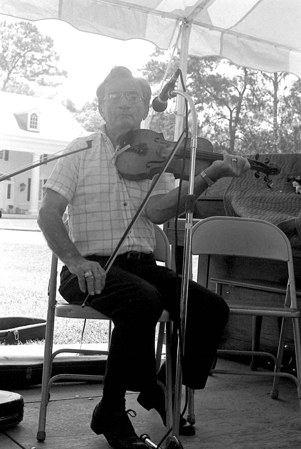 Fiddler George Smith performing at the 1988 Florida Folk Festival - White Springs, Florida