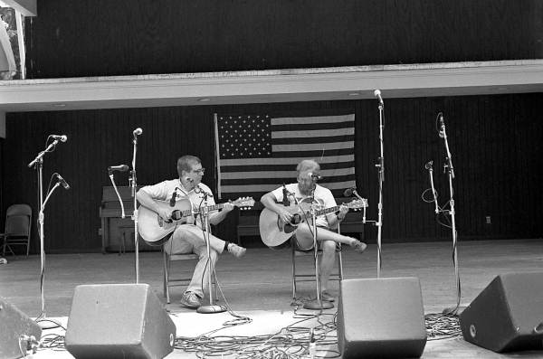 Fred Slade and friend performing at the 1990 Florida Folk Festival - White Springs, Florida