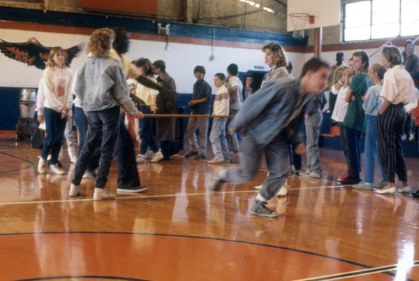 High School students doing the limbo - Williston, Florida