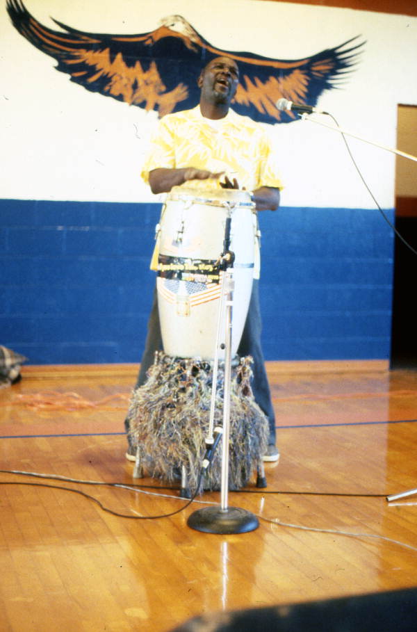 Member of Key West Island Junkanoos performing - Bronson, Florida.