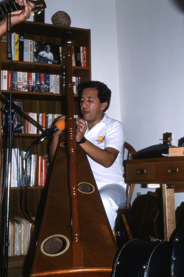 Manolo Franco playing the Venezuelan harp - Miami, Florida.