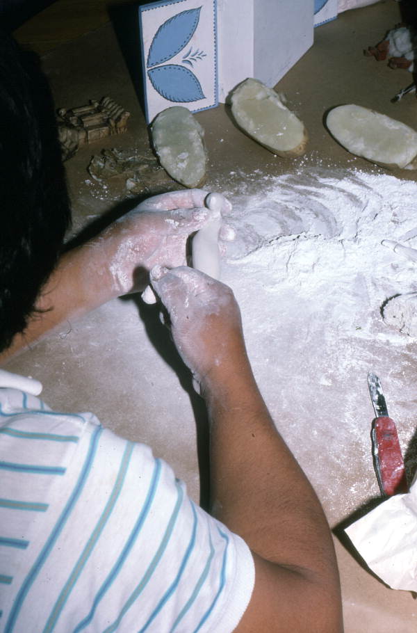 Nicario Jimenez demonstrating Peruvian retablo making - Gainesville, Florida.