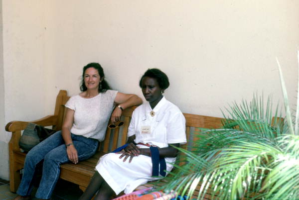 Storyteller Liliane Louis, right, and friend at the Traditions Festival - Miami, Florida.