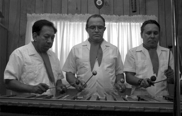 Close up of some of the players in Marimba Mayalandia - Orlando, Florida.