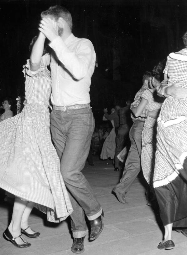 Lake City Squares square dancing at the 1959 Florida Folk Festival- White Springs, Florida