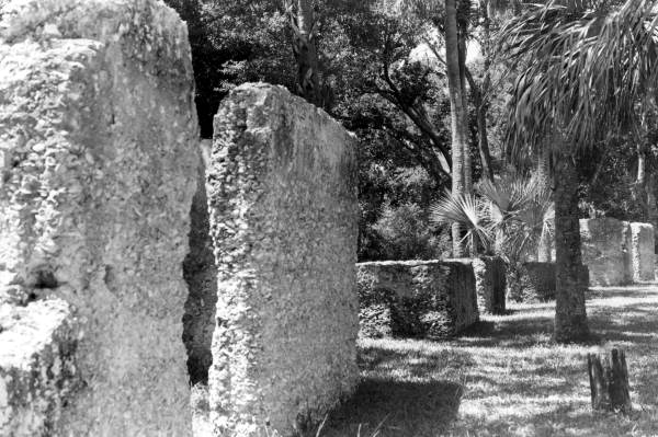 Ruins of tabby slave quarters at Kingsley Plantation- Fort George Island, Florida