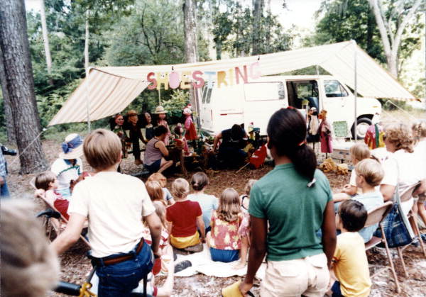 Shoestring Puppet Theater show at the 1982 Florida Folk Festival - White Springs, Florida
