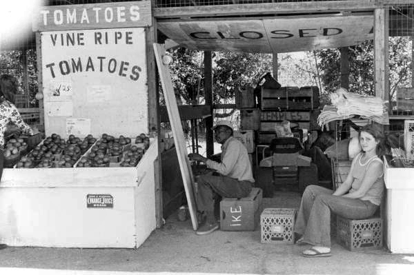Moses Williams playing the diddley bow at a vegetable stand- Waverly, Florida