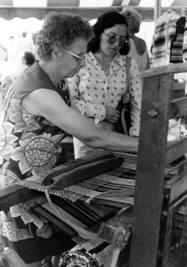 Irene Miller making a "rag" rug at the Festival of American Folklife- Washington, D.C.