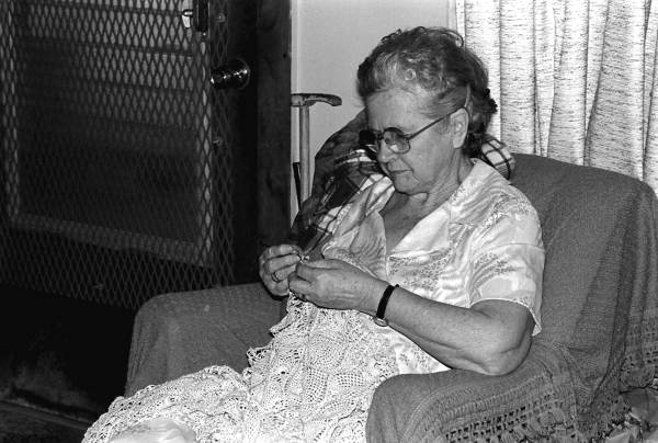 Estelle McGauley crocheting - Jennings, Florida