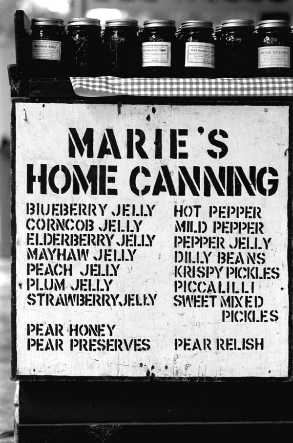 Sign at the 1983 Florida Folk Festival for Marie Norris' home canning - White Springs, Florida