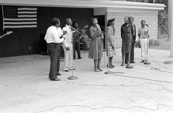 Choir from the Community Revival Center performing gospel songs at 4th of July celebration - White Springs, Florida