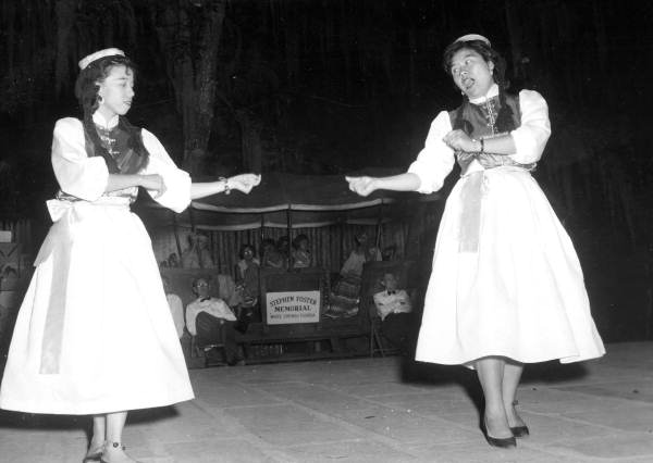 Chinese students from University of Florida performing a folk dance- White Springs, Florida