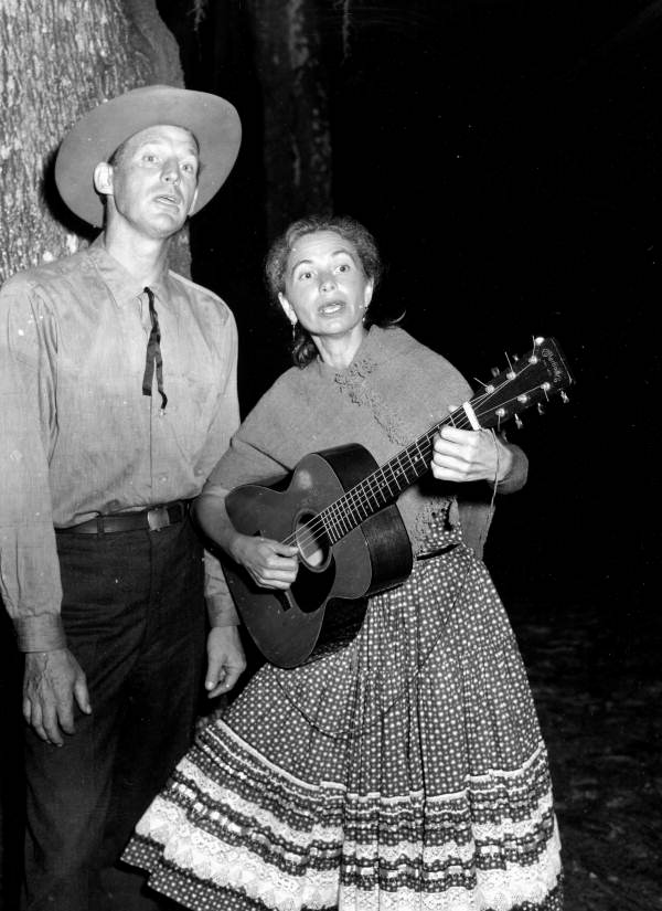 Herta Marshall plays the guitar and sings while husband David Marshall accompanies- White Springs, Florida