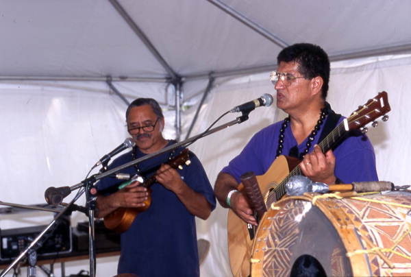 Henry Ohumukini (L) and James Buchin (R) perform at Florida Folklife Festival - White Springs, Florida.