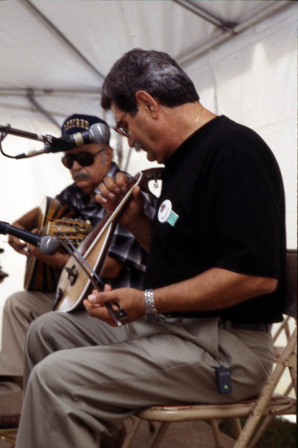 Kostas Maris (L) and Nicholas Mastras perform at Florida Folklife Festival - White Springs, Florida.