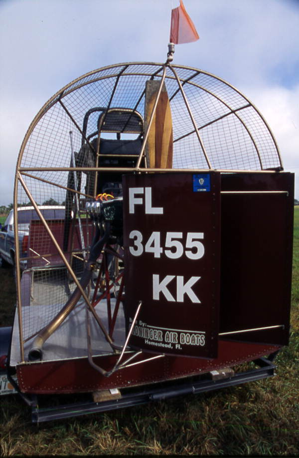 View of Jamie Cloninger's airboat - Homestead, Florida.