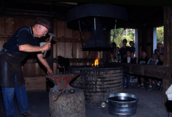 Skeeter Prather demonstrates blacksmithing at Rural Folklife Days - White Springs, Florida.