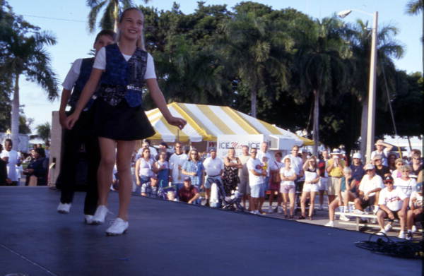 Country Rhythm Cloggers performs on the stage - Fort Myers, Florida.